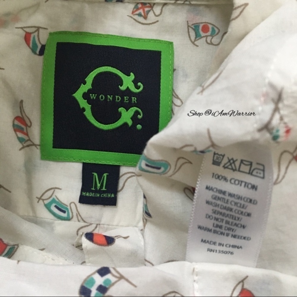C.Wonder nautical flag print button down shirt *shop@iamwarrior - Picture 10 of 11